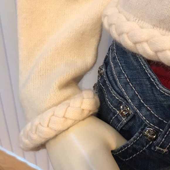 Wool/Angora Cardigan by David Brooks Sz M Cream Off White Button Down - Picture 3 of 7